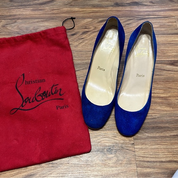 Christian Louboutin Shoes - Christian Louboutin Women's Blue Suede Pumps